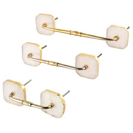 Pink Rose Square Quartz Stone Bridge Handles Online